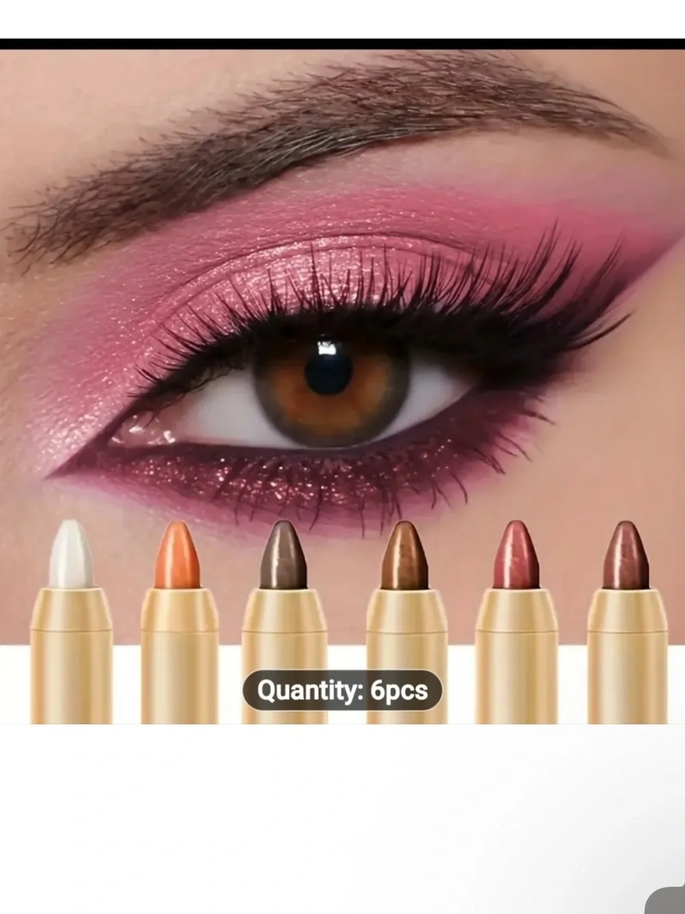 6 Pc Set Glide On Eye Shadow W/ Sponge Applicator/blender Fresh- NIB!